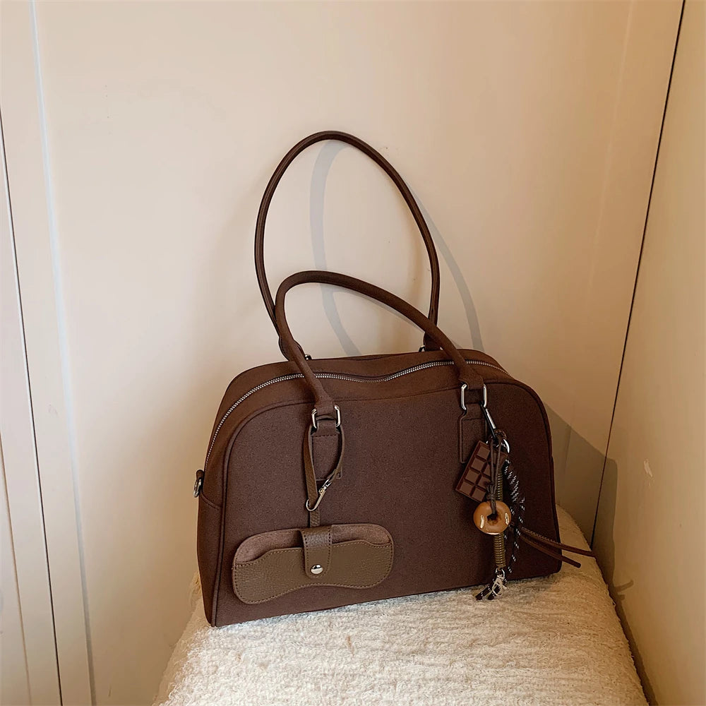 Big Size Women Bags Suede Large Capacity Shoulder Crossbody With Long Strap
