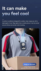 3CM Thin Tiny Portable Waist Fan 4000mAh Clip On Personal Neck Fan LED 12H 5 Speeds 10500RPM Strong Airflow with Lanyard