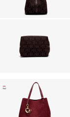 Fashion New Solid Color Women's Bucket Bag Large Capacity Letter Design Small Card Bag Accessories Handbag