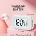 Alarm Clock Digital LED Electronic Backlight Snooze Calendar Home Office Desktop Screen Display Watch