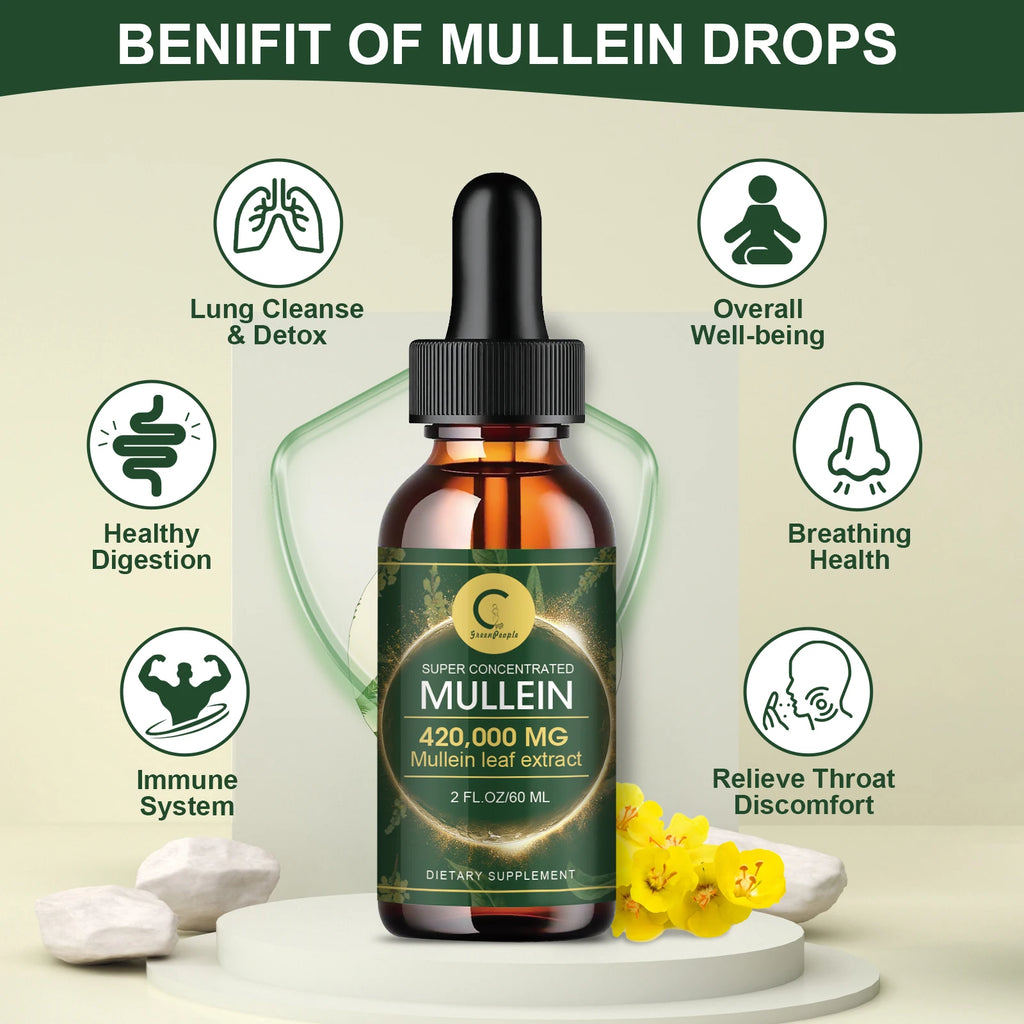 Mullein Drops for Lungs Detox & Cleanse