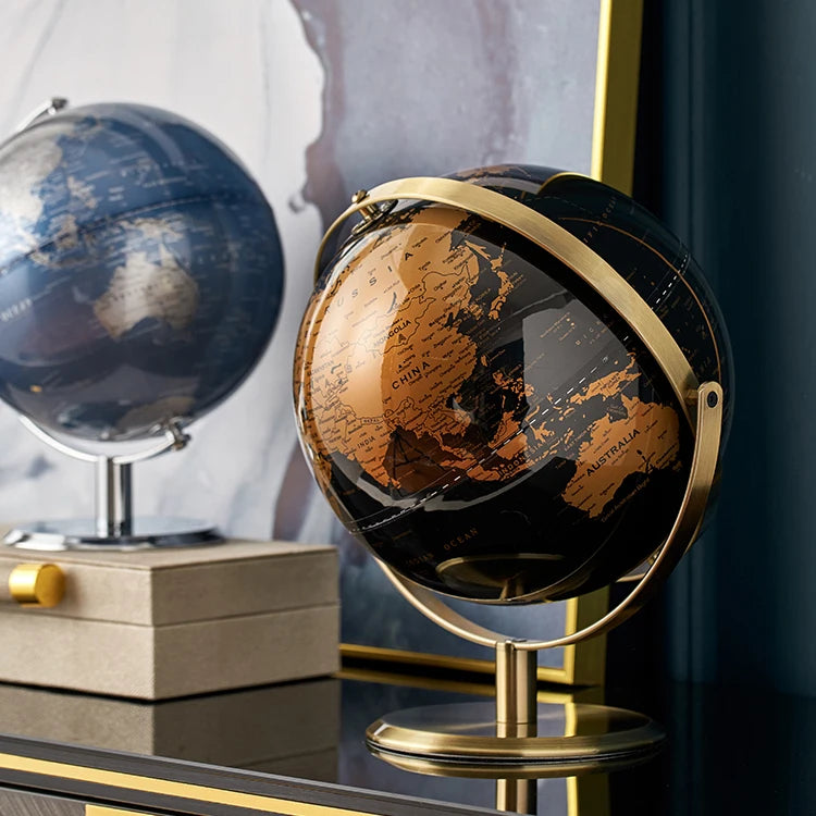 Retro World Globe Learning Map Kids Study Desk Geography Education