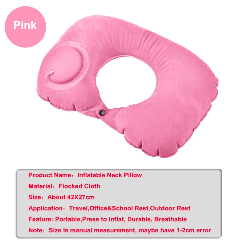 Travel Neck Pillow Inflatable Airplane U-shaped Cervical Orthopedic Portable Foldable