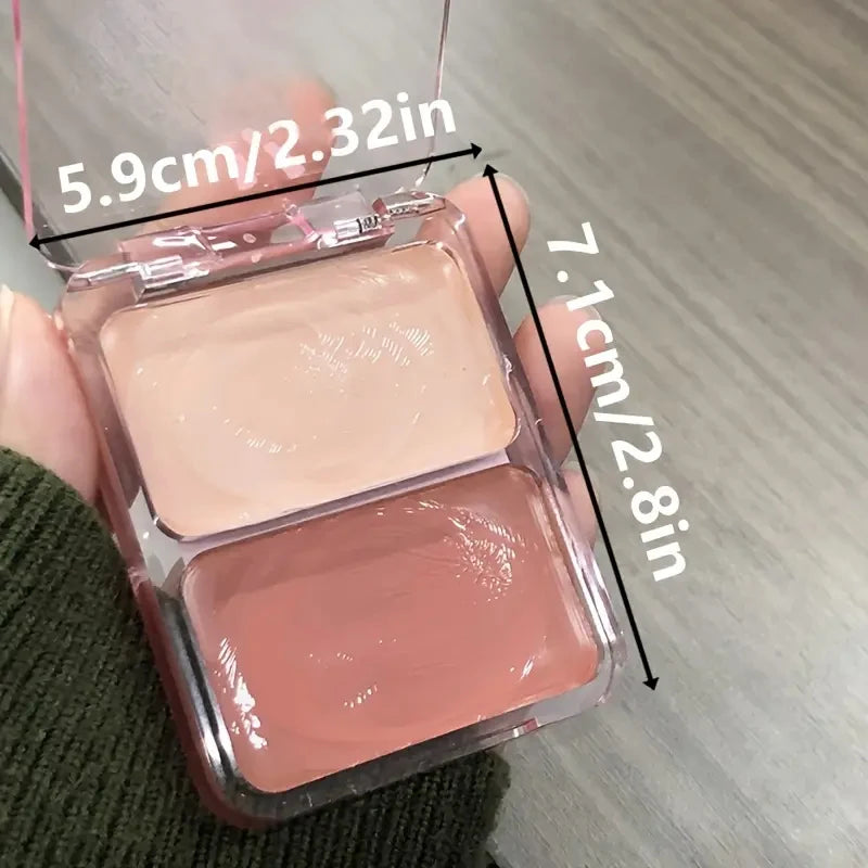 Two-Color Jelly Glow Blush pink apricot red rouge Korean cream texture brightening