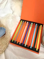 LE CREUSET Rainbow Ceramic Chopsticks Set Gift Box Colorful Tableware Kitchen Dining Accessories