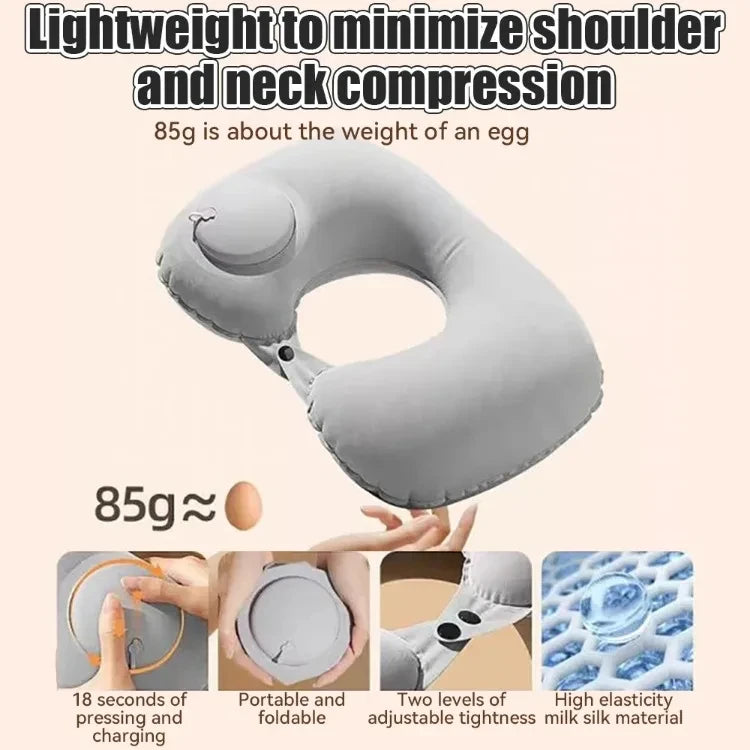 Travel Neck Pillow Inflatable Airplane U-shaped Cervical Orthopedic Portable Foldable