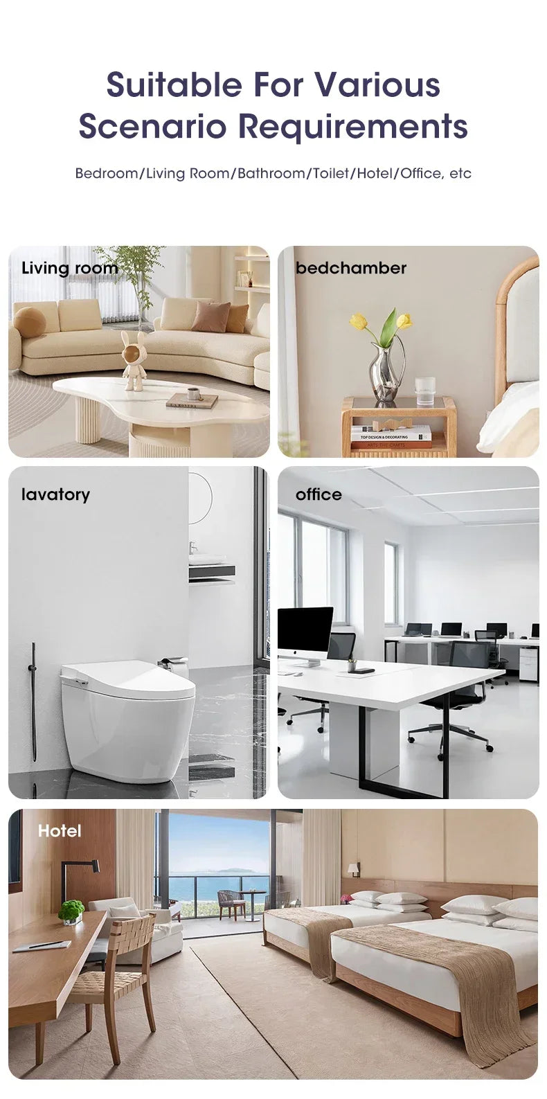 Smart Aroma Diffuser Air Purifier Digital Display Essential Oils 4 Gears Wall Mount Tabletop USB Charging