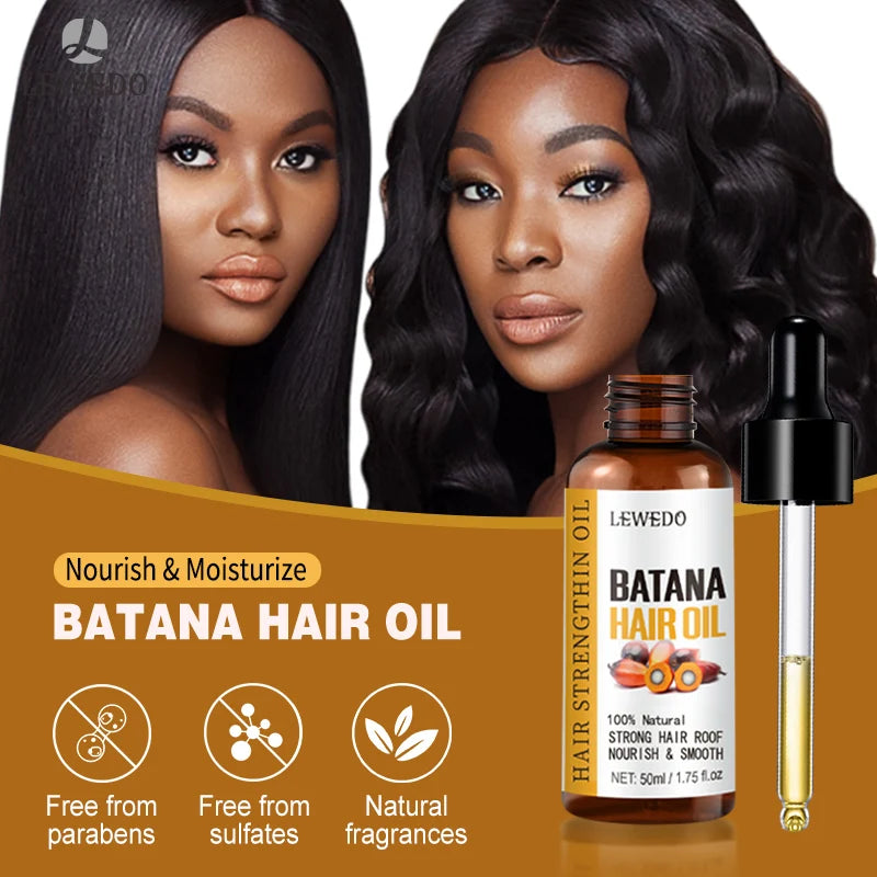 100% Pure Batana Hair Care Oil Growth Nourish Reduce Hair Loss Anti-Breakage Thickening