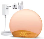 Wood Grain Sunrise Alarm Clock Sound Machine Nightlight Digital Dimmable for Bedroom 26 Sleep Sounds Baby Adults Kids
