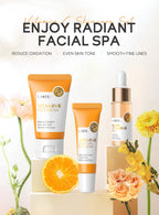 3pcs set LAIKOU Skin Care Vitamin C Sakura Snail Essence Serum Eye Face Cream Moisturizer Travel Size