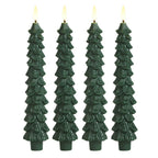 2pc/4pcs Christmas Tree LED Flameless Candles 3D Flame Green Candlesticks Christmas