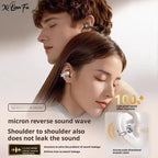 Clip-On Earbuds Wireless Bluetooth 5.4 Comfortable Open Ear Headphones with Aurora Earrings 50h Play Christmas Gifts