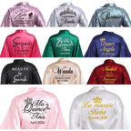 Customized Name Date Wedding Bathrobe Faux Silk Bridal Robe Bridesmaid