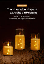 Flameless LED Candles with Embedded Star String Battery Operated Flickering Pillar Candle Light with Remote and Timer Home Decor