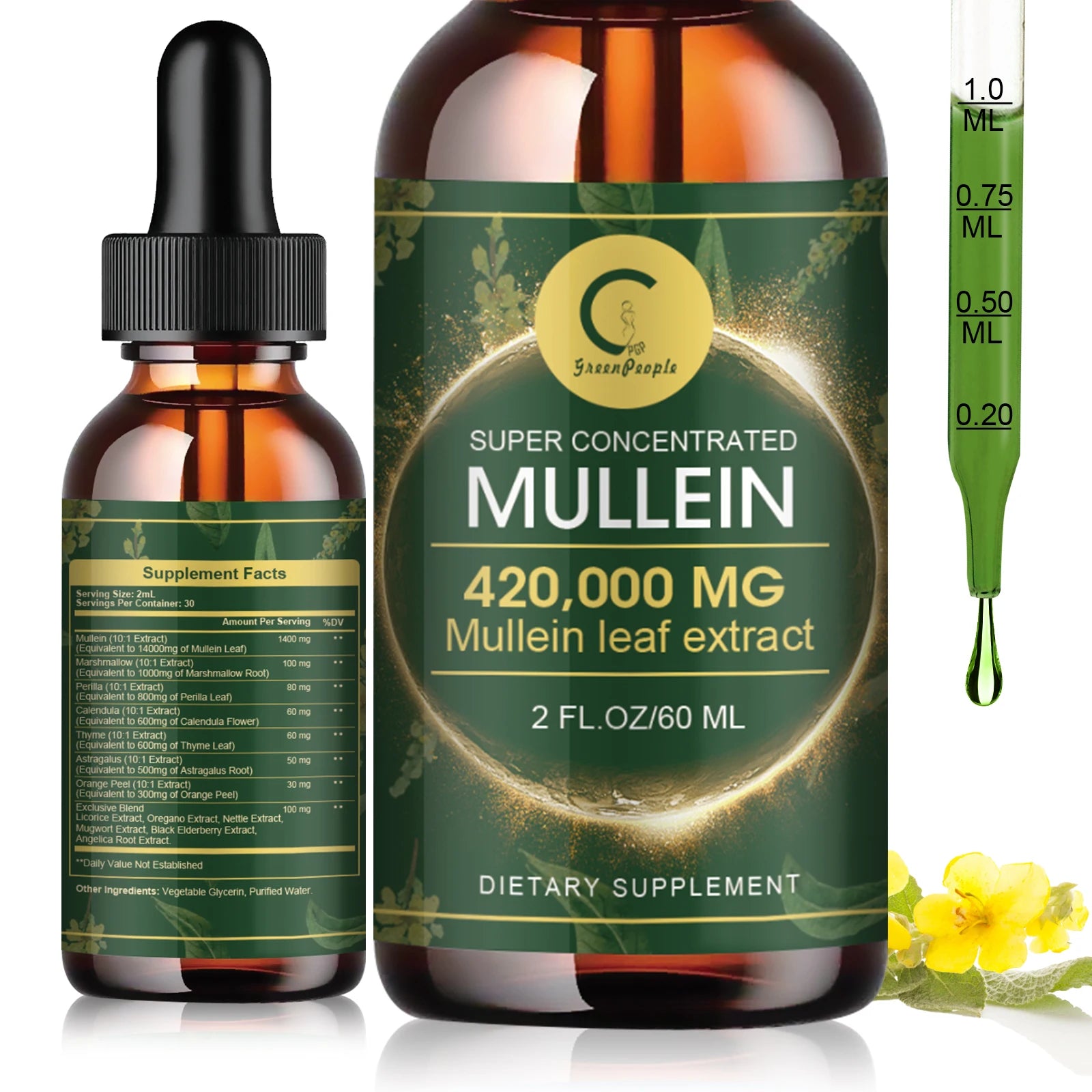 Mullein Drops for Lungs Detox & Cleanse