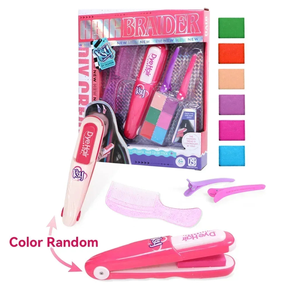 Color Hair Stick Set Washable Chalk Toy Temporary Bright Hair Dyeing Comb Children