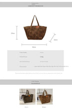 Oversized Leopard Print Shoulder Bag Women Canvas Large Capacity Shopping Tote