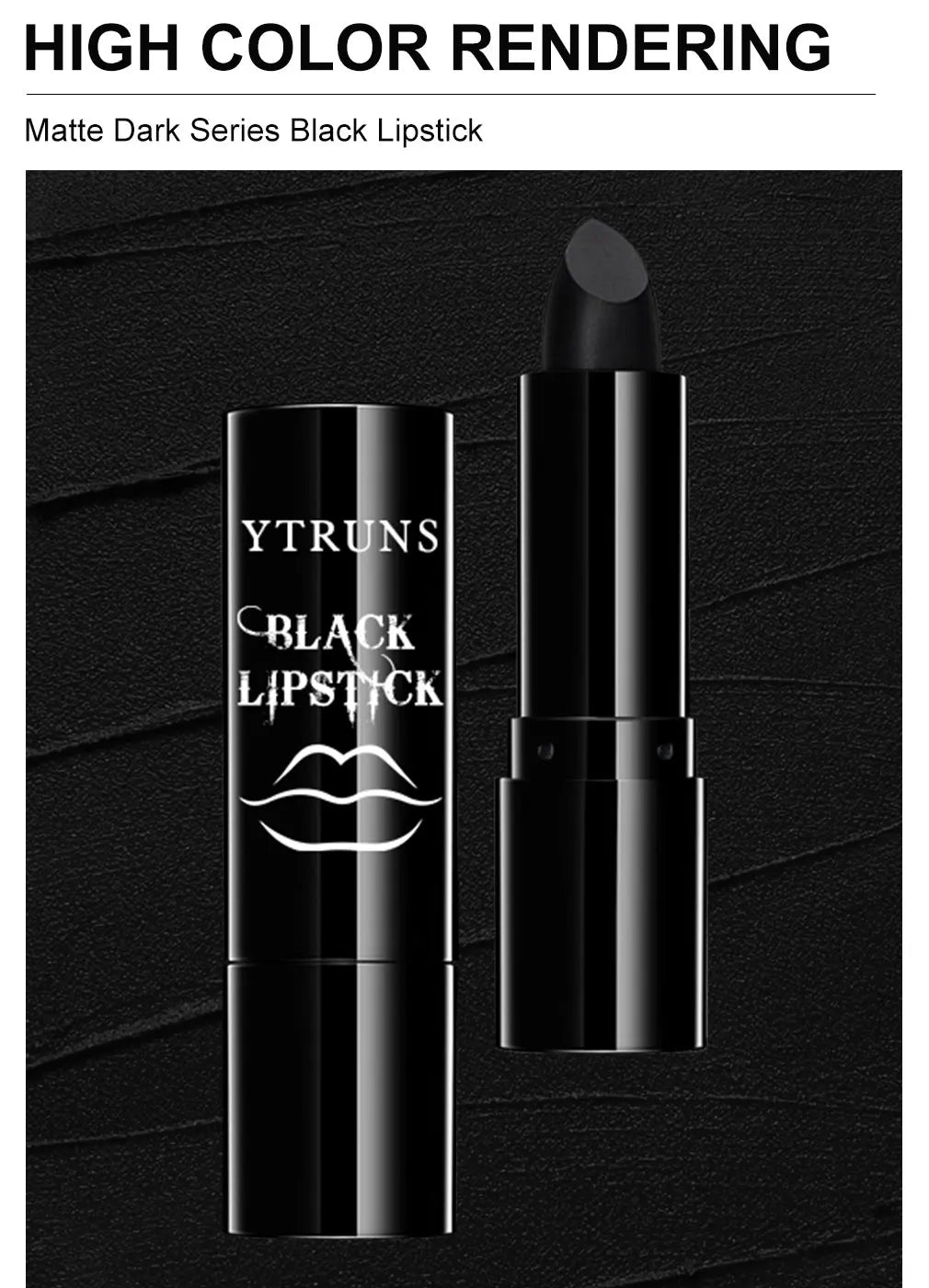 Matte black lipstick, long-lasting waterproof