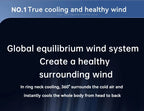 Xiaomi Portable Neck Fan 10000mAh Mini Bladeless Silent USB Rechargeable LED Digital Display 5th Gear Air Cooler