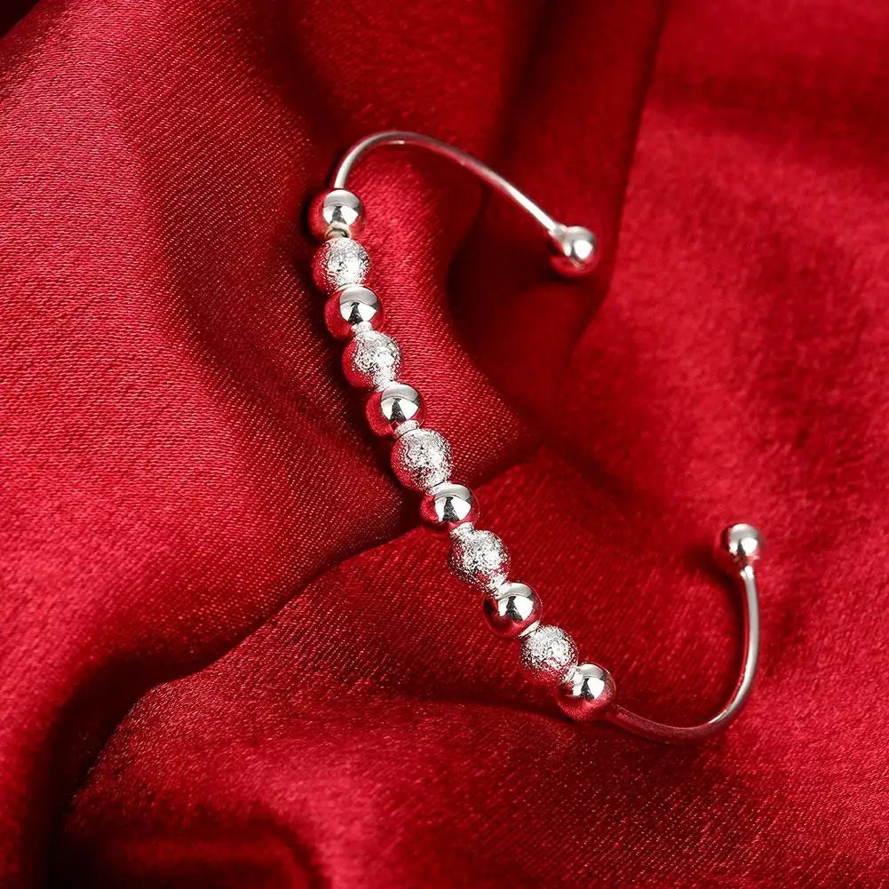 Trendy 925 Sterling Silver Bracelet Fashion Jewelry Adjustment Cuff