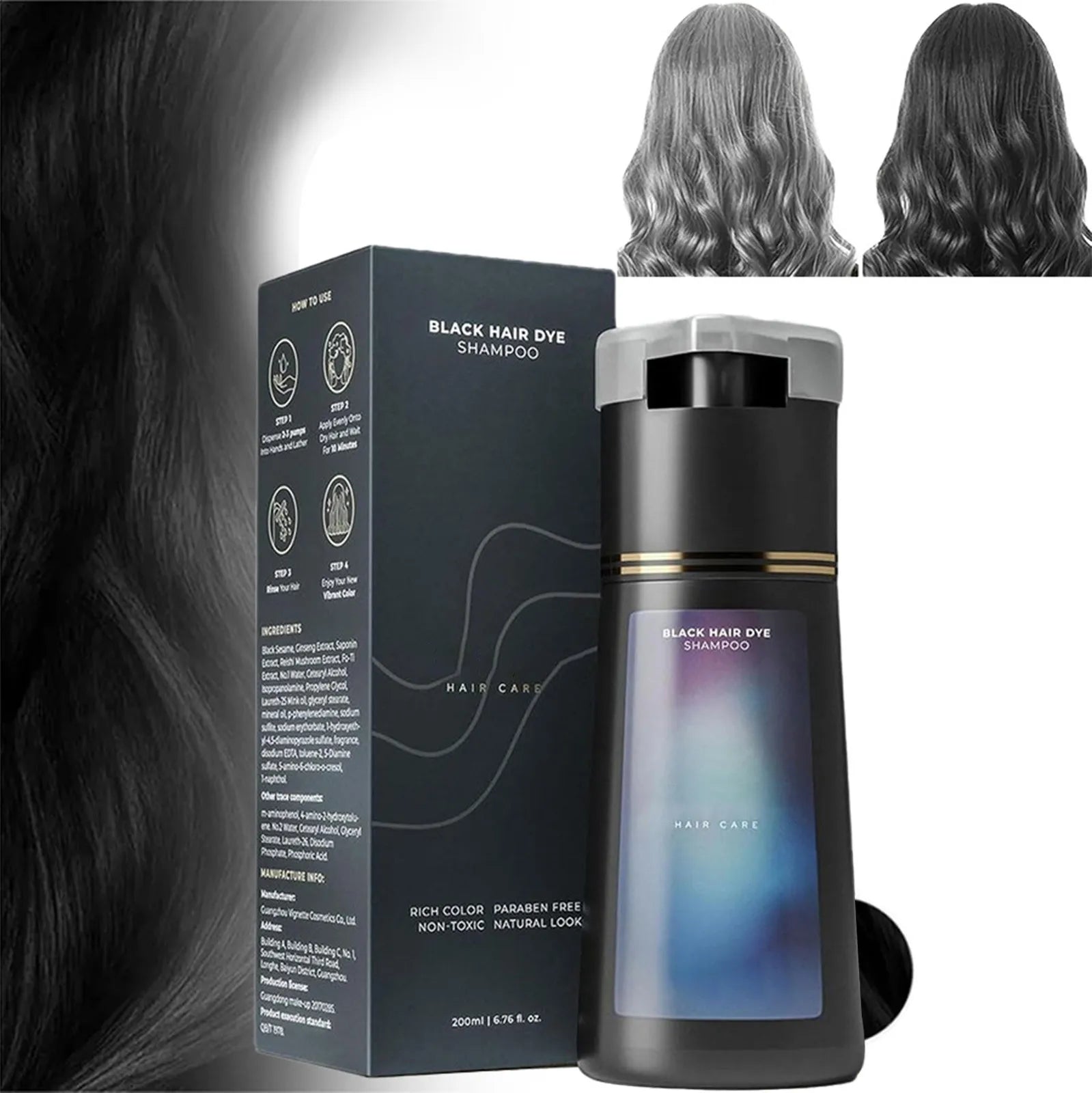 Polar Hair Dye Shampoo for Gray Hair Coverage Instant for Women