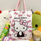  Hello Kitty Large Capacity Canvas Bag Fashion Shoulder Bag Holiday Gift for Girls