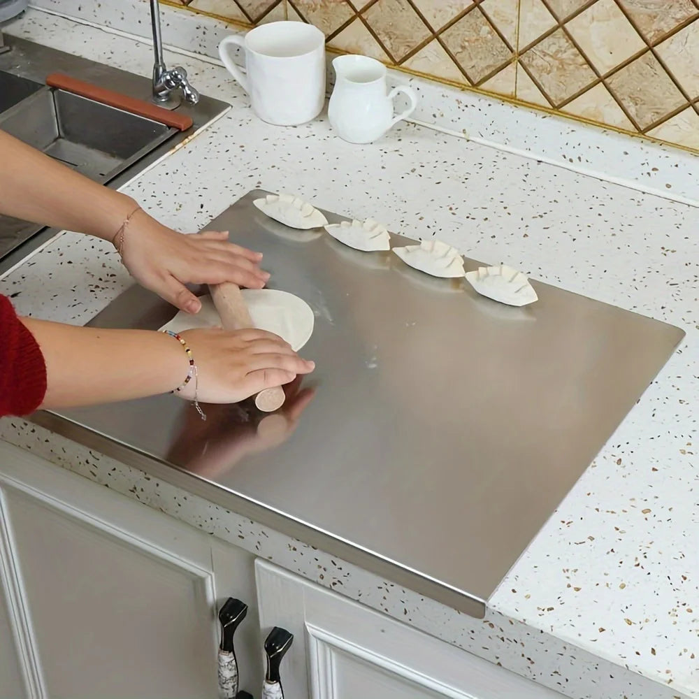 Premium Stainless Steel Chopping Board Large Easy Clean Multipurpose Cutting Surface for Fruits Vegetables & More