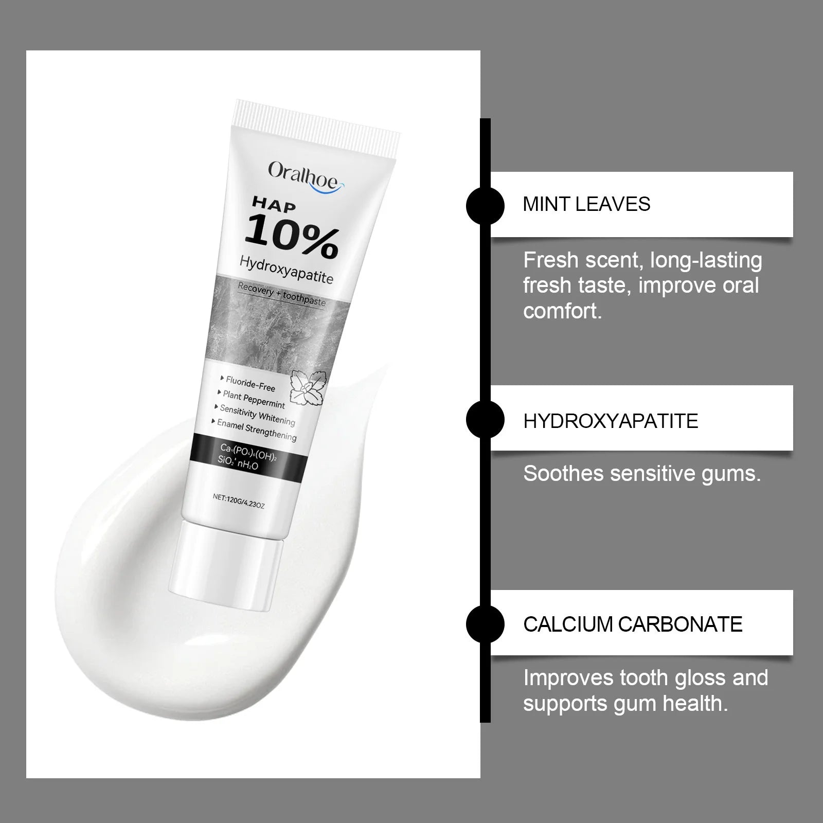 Whitening Teeth Toothpaste Enamel Repair Oral Hygiene Stain Removal Fresh Breath Hydroxyapatite