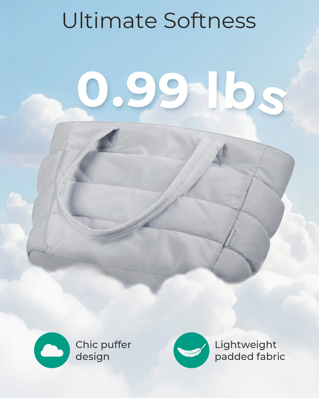 BAGSMART Tote Bag Large Capacity Puffer Padded Portable