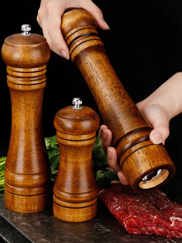 5" 8" 10"  Salt and Pepper Grinder Solid Wood with Strong Adjustable Ceramic Grinder Kitchen Tools