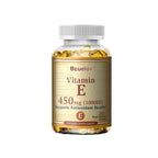 Bcuelov Vitamin E 450MG  Supports Immune System & Skin Nutrition Natural Antioxidant Gluten & Dairy Free