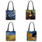 Van Gogh Oil Painting Tote Bag Retro Art Travel Shopping High Quality Foldable