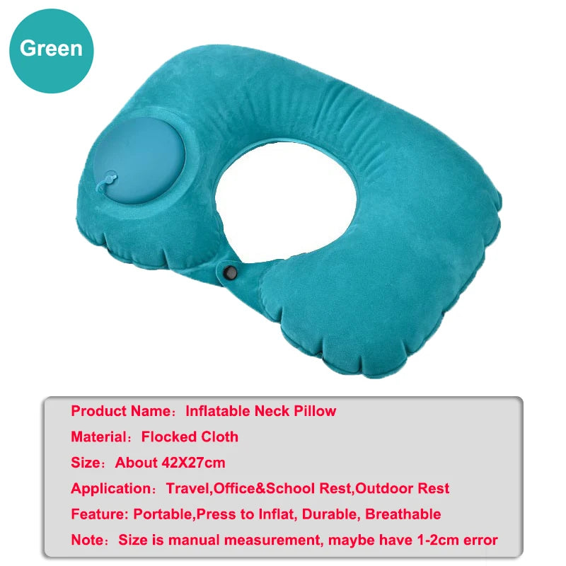 Travel Neck Pillow Inflatable Airplane U-shaped Cervical Orthopedic Portable Foldable