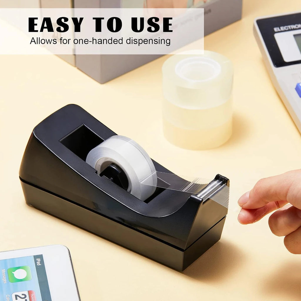 1pc Black Desktop Tape Dispenser Non-Slip Base