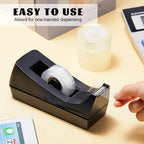 1pc Black Desktop Tape Dispenser Non-Slip Base