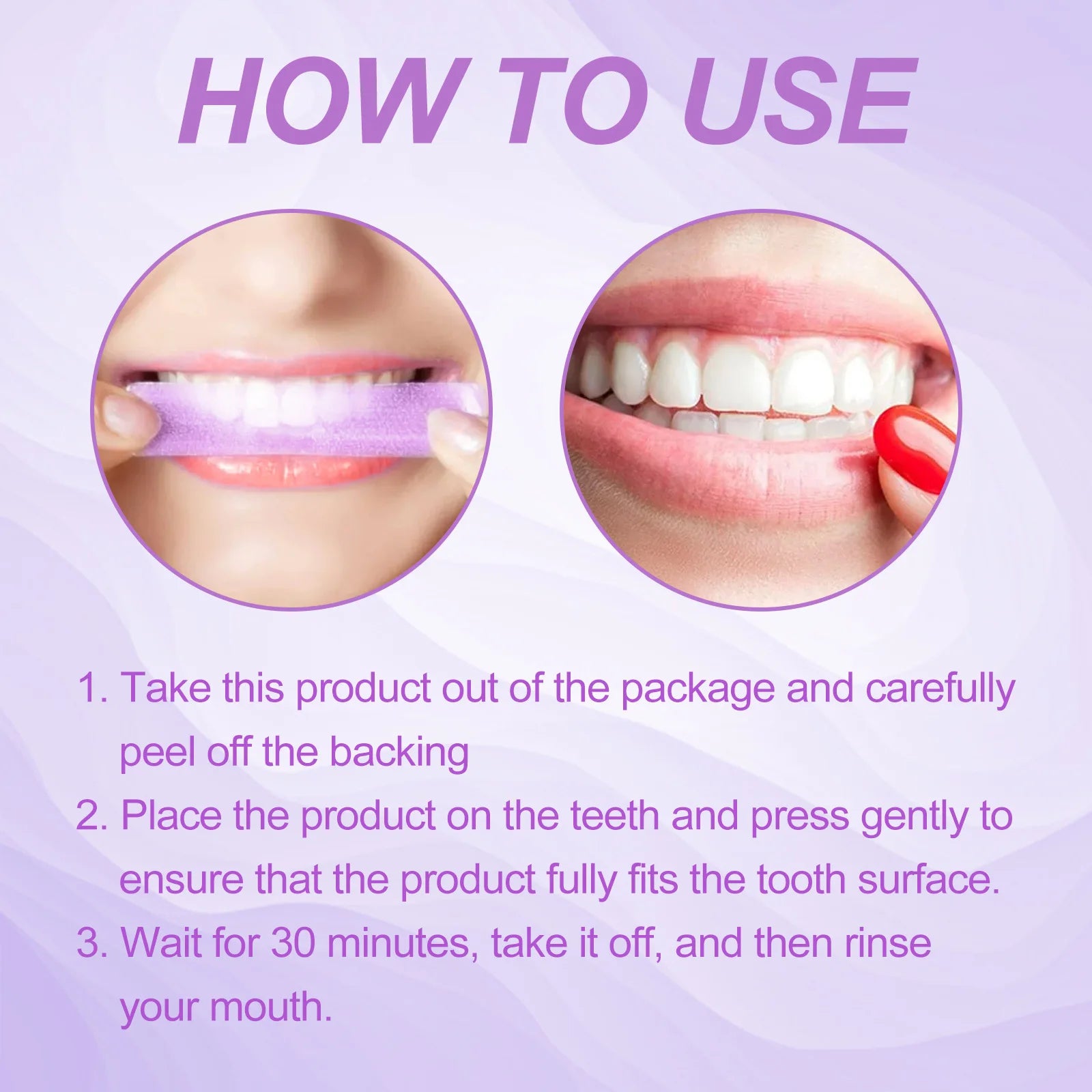 Purple Whitening Teeth Stickers 14 Pairs