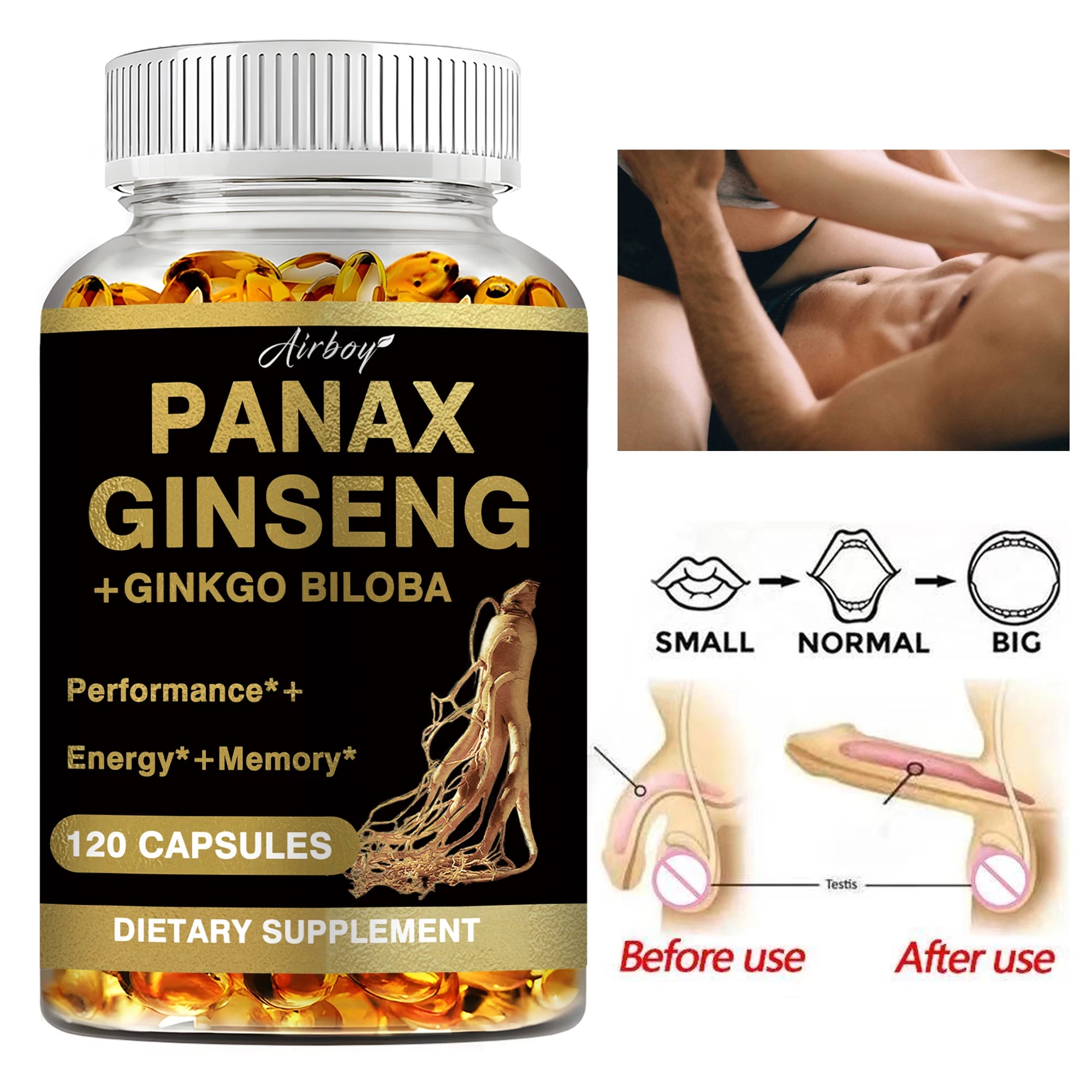 Panax Ginseng + Ginkgo Biloba Improves Memory Mental Performance Immune Support Maintain Overall Health