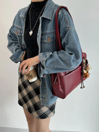 CGCBAG Vintage Designer Luxury Women Tote Casual Large Shoulder Bag High Quality Leather Ladies Handbags