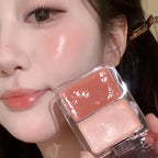 Two-Color Jelly Glow Blush pink apricot red rouge Korean cream texture brightening