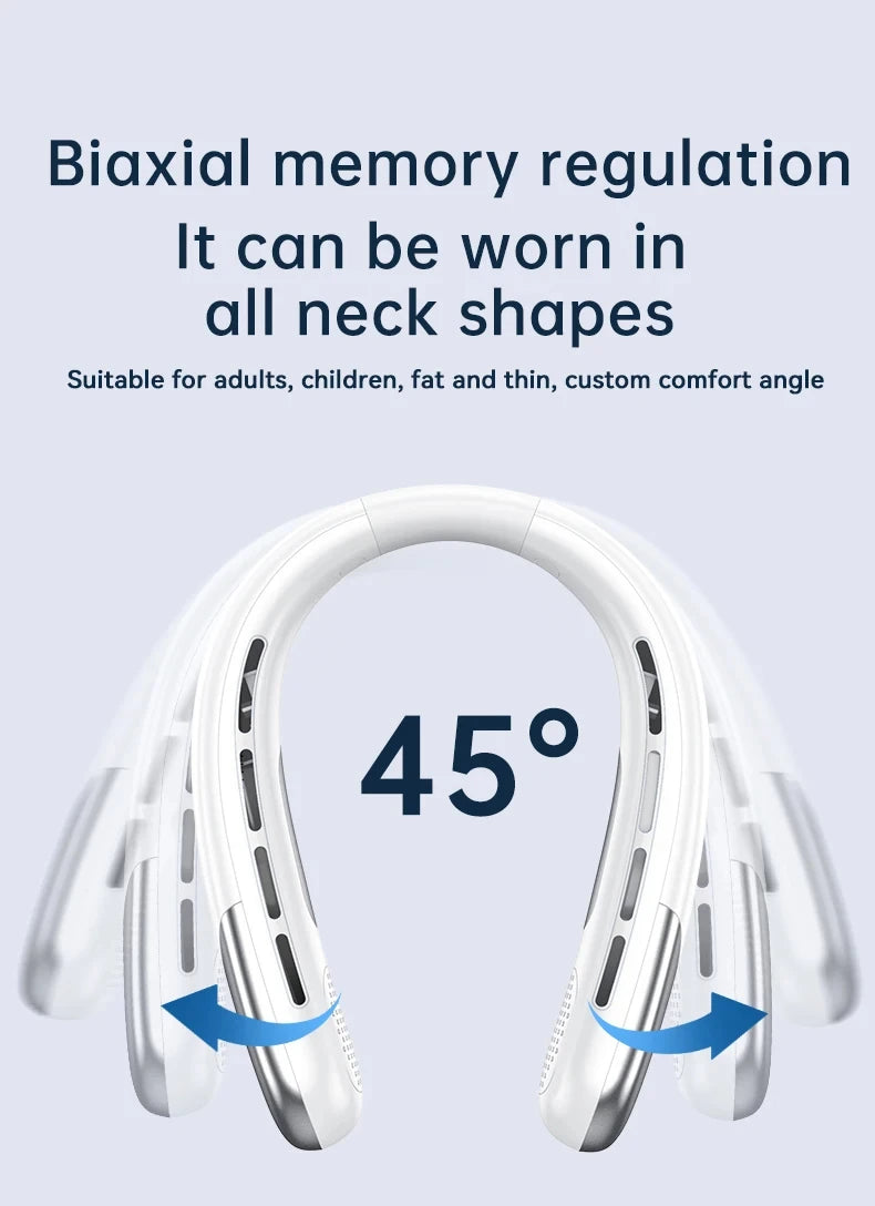 Xiaomi Portable Neck Fan 10000mAh Mini Bladeless Silent USB Rechargeable LED Digital Display 5th Gear Air Cooler