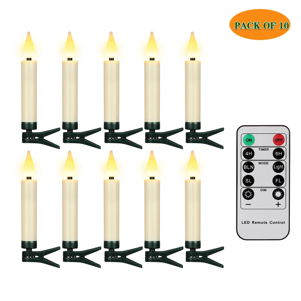 FPOO Candles LED Christmas Timer Remote Flickering Flame