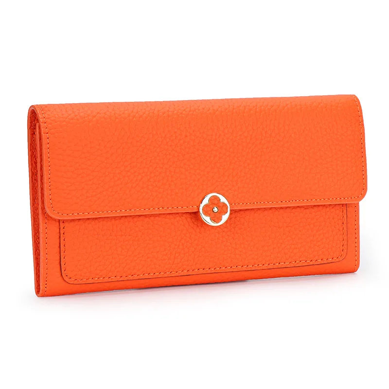 Women's Wallet Full Leather Long Wallet First Layer Cowhide Leather Clutch