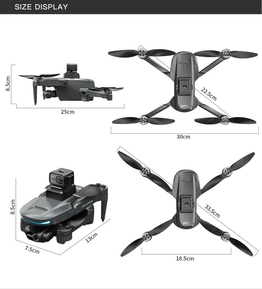 L200 PRO MAX Brushless Motor 2-Axis Gimbal 4K Professional GPS Drone 360° Obstacle Avoidance 5G WIFI Quadcopter Drone RC