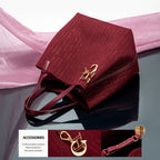 Fashion New Solid Color Women's Bucket Bag Large Capacity Letter Design Small Card Bag Accessories Handbag