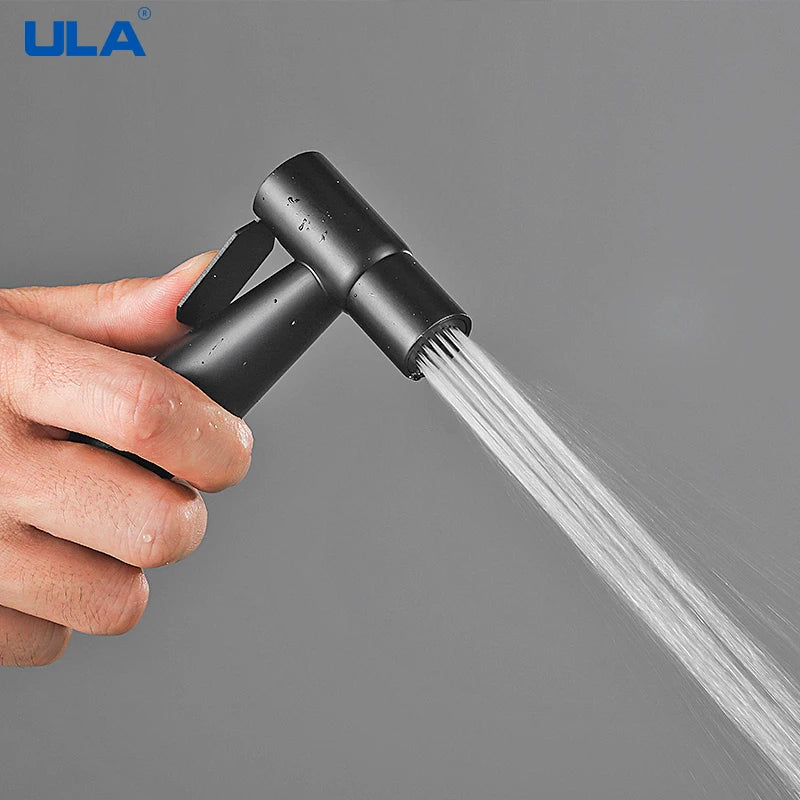 ULA Portable Bidet Sprayer Set Black Stainless Steel Toilet Bathroom Shower Head