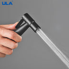 ULA Portable Bidet Sprayer Set Black Stainless Steel Toilet Bathroom Shower Head