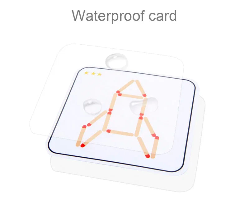 Montessori Matches Puzzles Game Wooden Toys Math Geometry Thinking Educational For Kids Logic