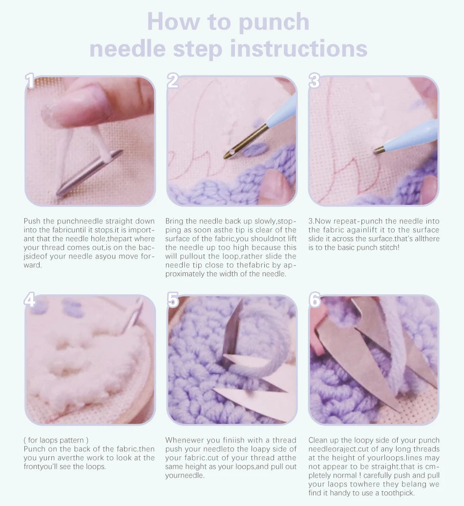 Punch Needle Kits for Beginners Adults Embroidery Starter Craft Tools Ocean Life Theme DIY Wall Art Gift for Women