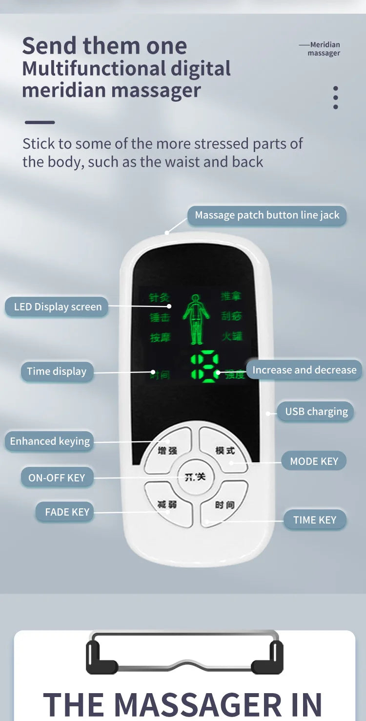 Multi-functional 6 Modes Tens Unit Machine Electro stimulator Digital Massager
