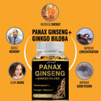 Panax Ginseng + Ginkgo Biloba Improves Memory Mental Performance Immune Support Maintain Overall Health